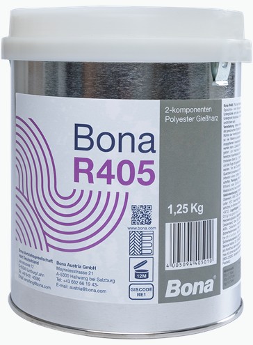 Bona R405 Dickflüssiges 2-Komponenten-Polyestergießharz für die Estrichsanierung 1,25kg